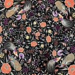 Mantón-antiguo-negro seda-bordado-mano