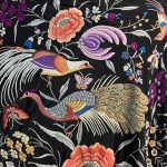 Mantón antiguo negro seda bordado mano