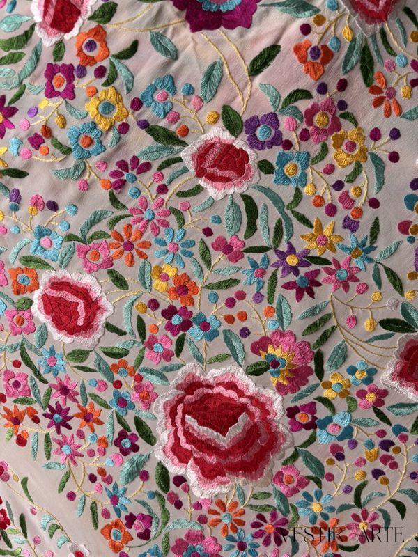 manton blanco multicolor