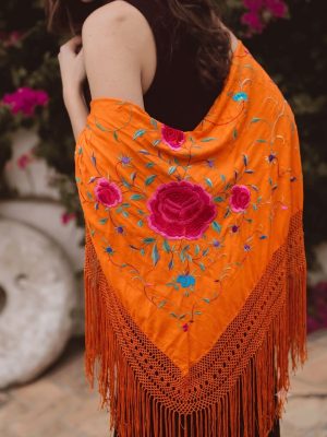 mantón manila naranja