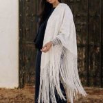mantón de seda marfil