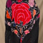 mantón manila negro bordado multicolor