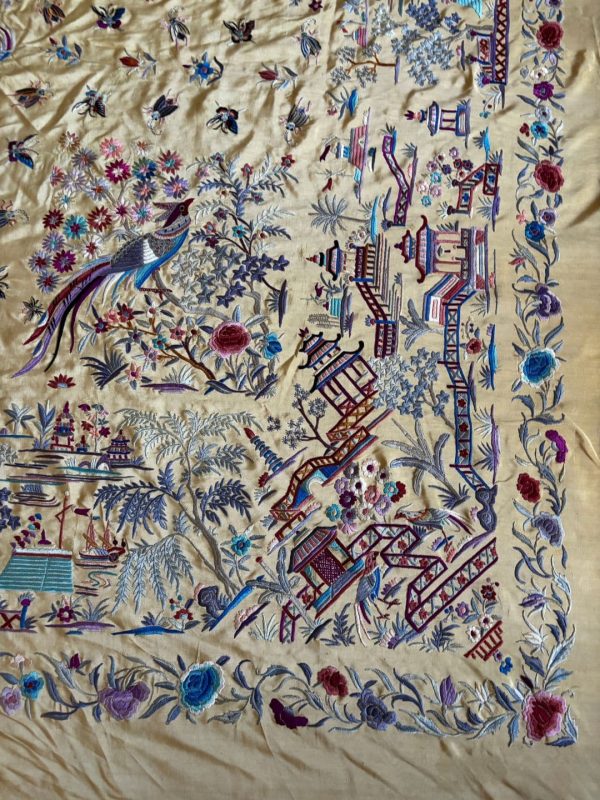 mantón chino antiguo seda