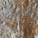 mantón antiguo isabelino marfil bordado oro