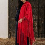 manton vintage rojo