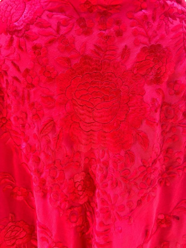 manton vintage rojo