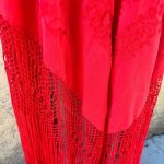 manton vintage rojo