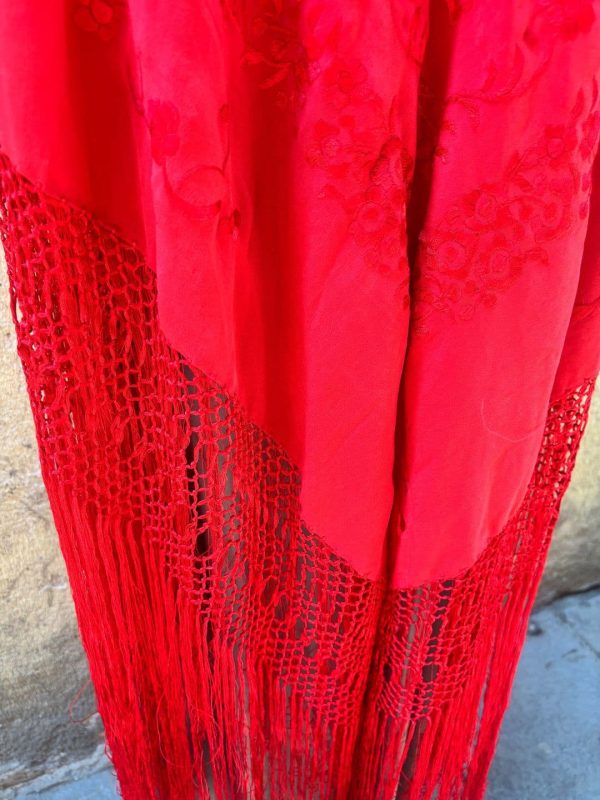manton vintage rojo