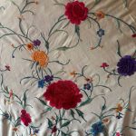 mantón vintage marfil multicolor
